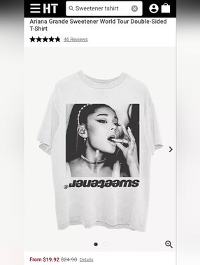 Ariana Grande Sweetener World Tour Double-Sided T-Shirt